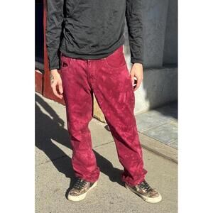 Y2K Polo by Ralph Lauren 32/32 Burgundy Tie Dyed  Straight Jeans